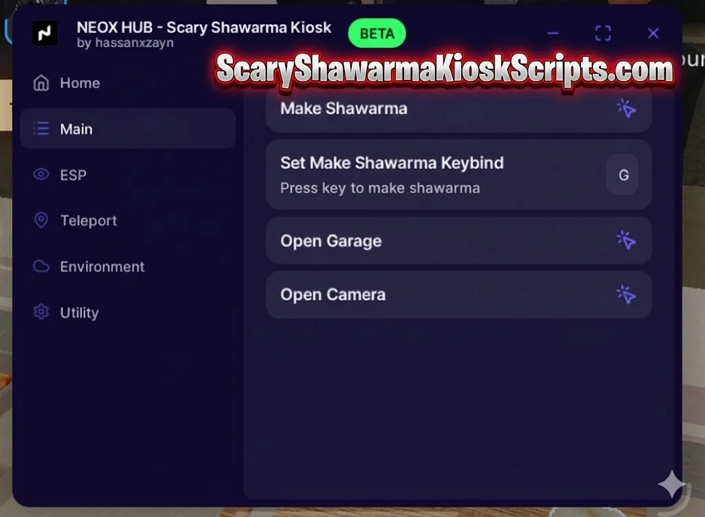 NEOX Hub Scary Shawarma Kiosk Scripts