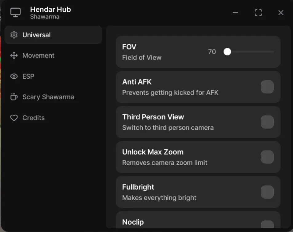 Hendar Hub script SSK